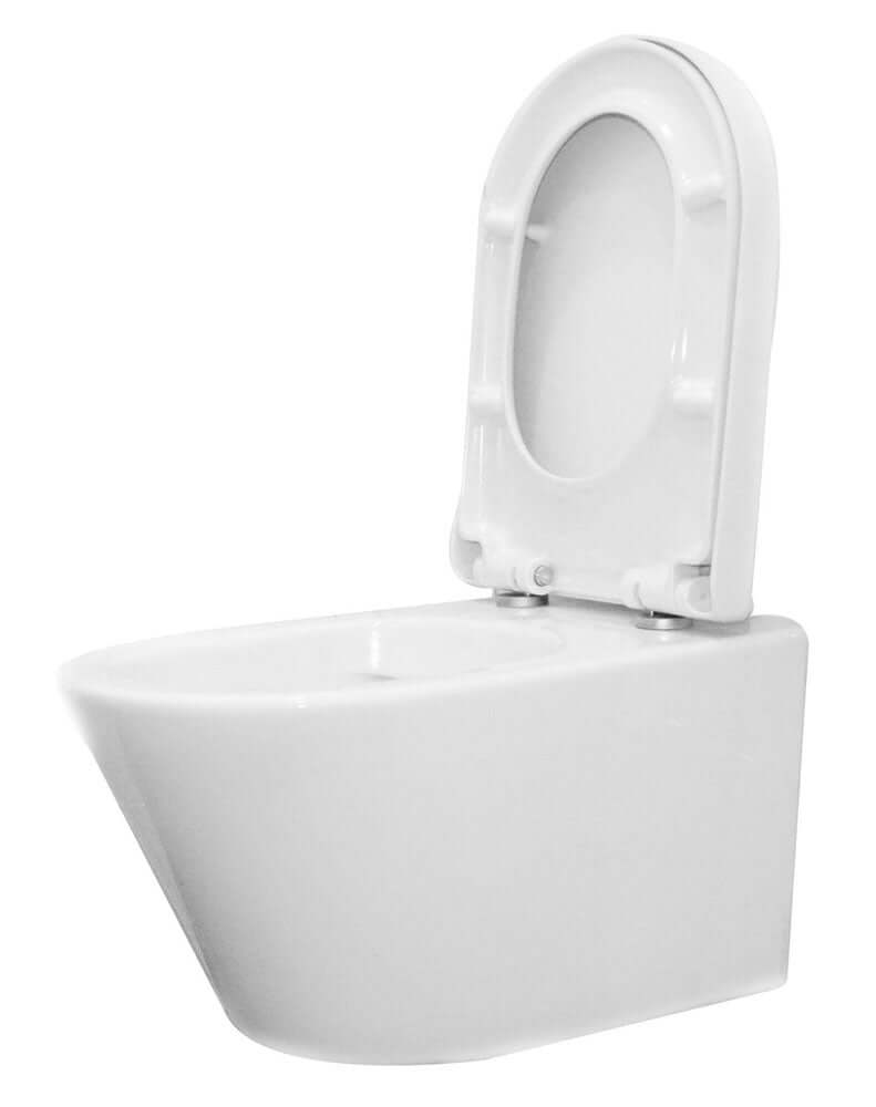 Vesta wandcloset rimless met Vesta toiletzitting softclose en quick release glans wit Secundaire afbeelding