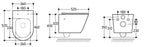 Vesta wandcloset rimless met bidetkraan koud water mat wit