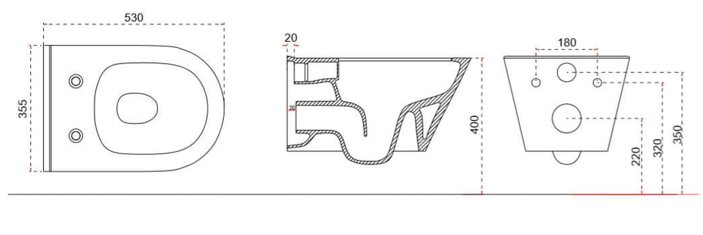 Stereo wandcloset rimless met Shade slim toiletzitting softclose en quick release glans wit