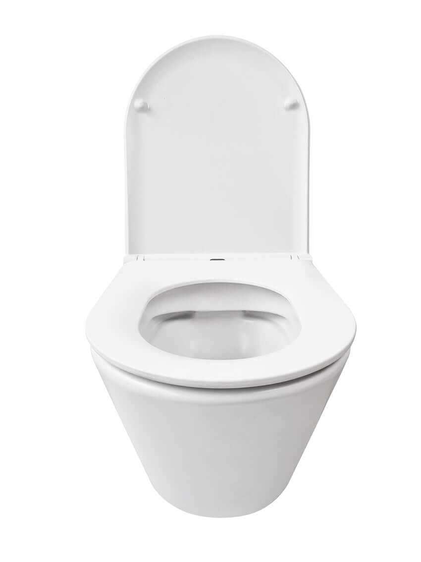 Vesta wandcloset rimless met Flatline toiletzitting softclose en quick release mat wit