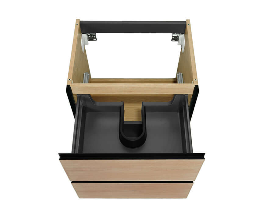 Lotus Onderkast Wiesbaden met 2 Laden 60x45,2 cm Naturel Eiken/Mat Zwart