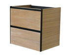Lotus Onderkast Wiesbaden met 2 Laden 60x45,2 cm Naturel Eiken/Mat Zwart
