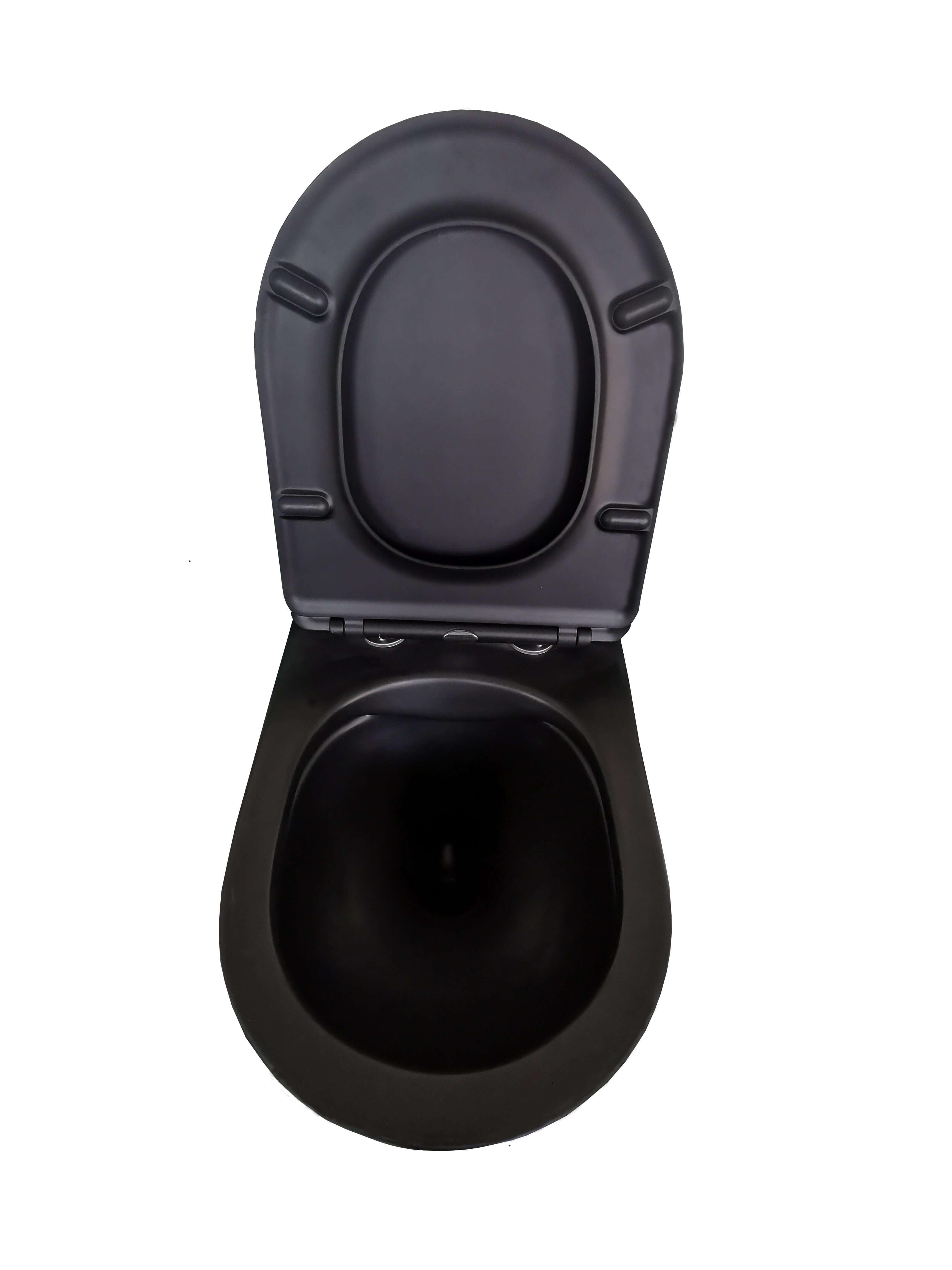 Nibiru rimless wandcloset met toiletzitting softclose en quick release mat zwart Secundaire afbeelding