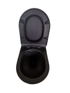 Nibiru rimless wandcloset met toiletzitting softclose en quick release mat zwart