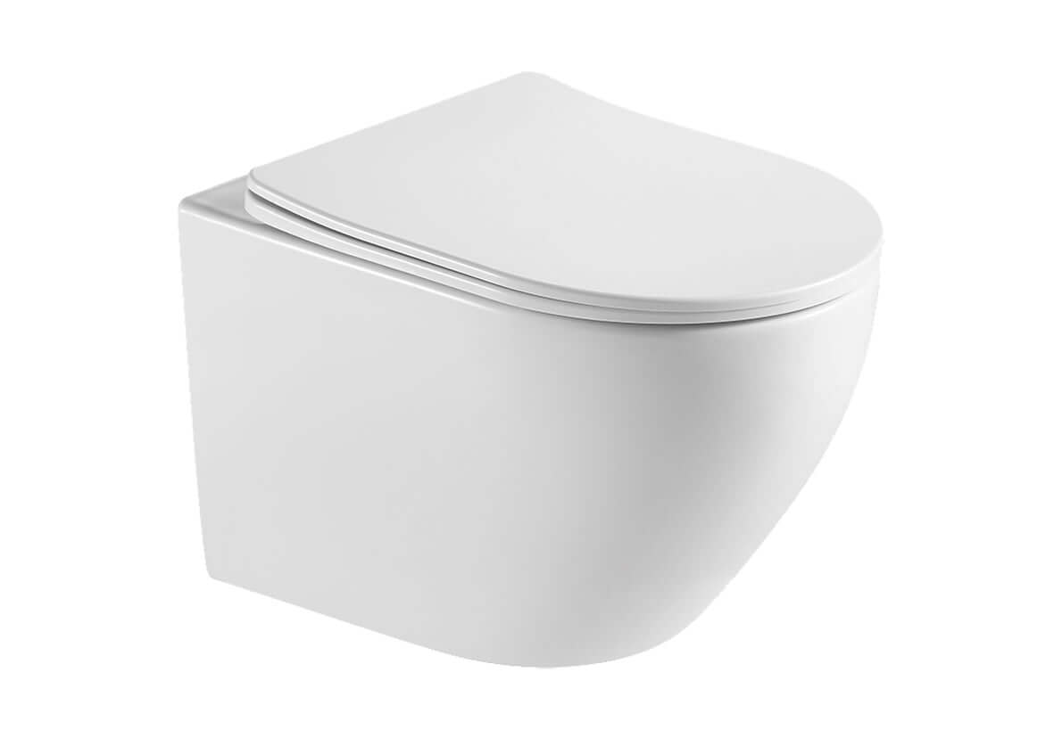 Nibiru rimless wandcloset met toiletzitting softclose en quick release mat wit Hoofdafbeelding