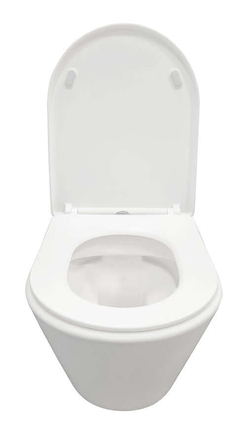 Vesta wandcloset rimless met Shade slim toiletzitting softclose en quick release mat wit