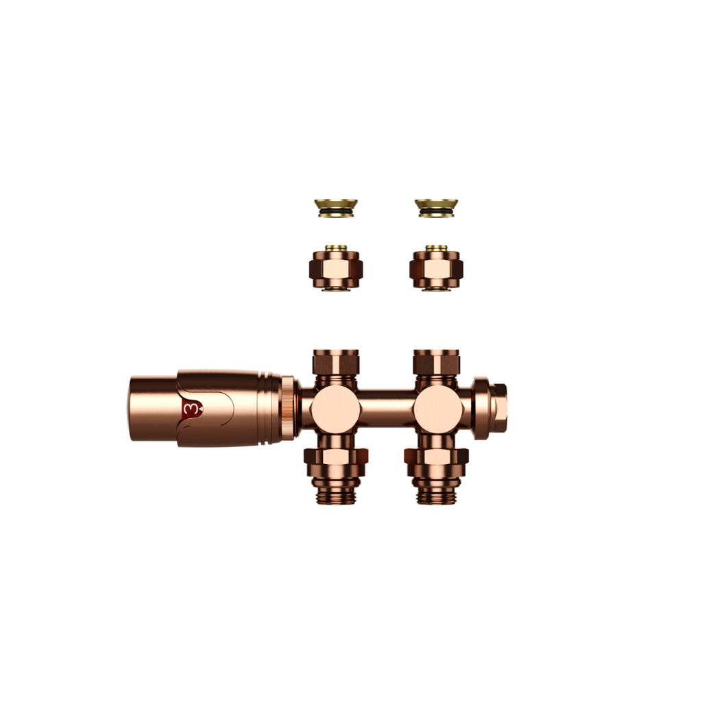 BELRAD Thermostatische Radiatorkraan – Muur- en Vloeraansluiting – 1/2MX16/2 M30