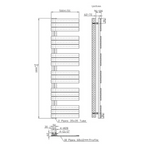 BELRAD Badkamer Radiator Mat Zwart – Linkeraansluiting/Combi