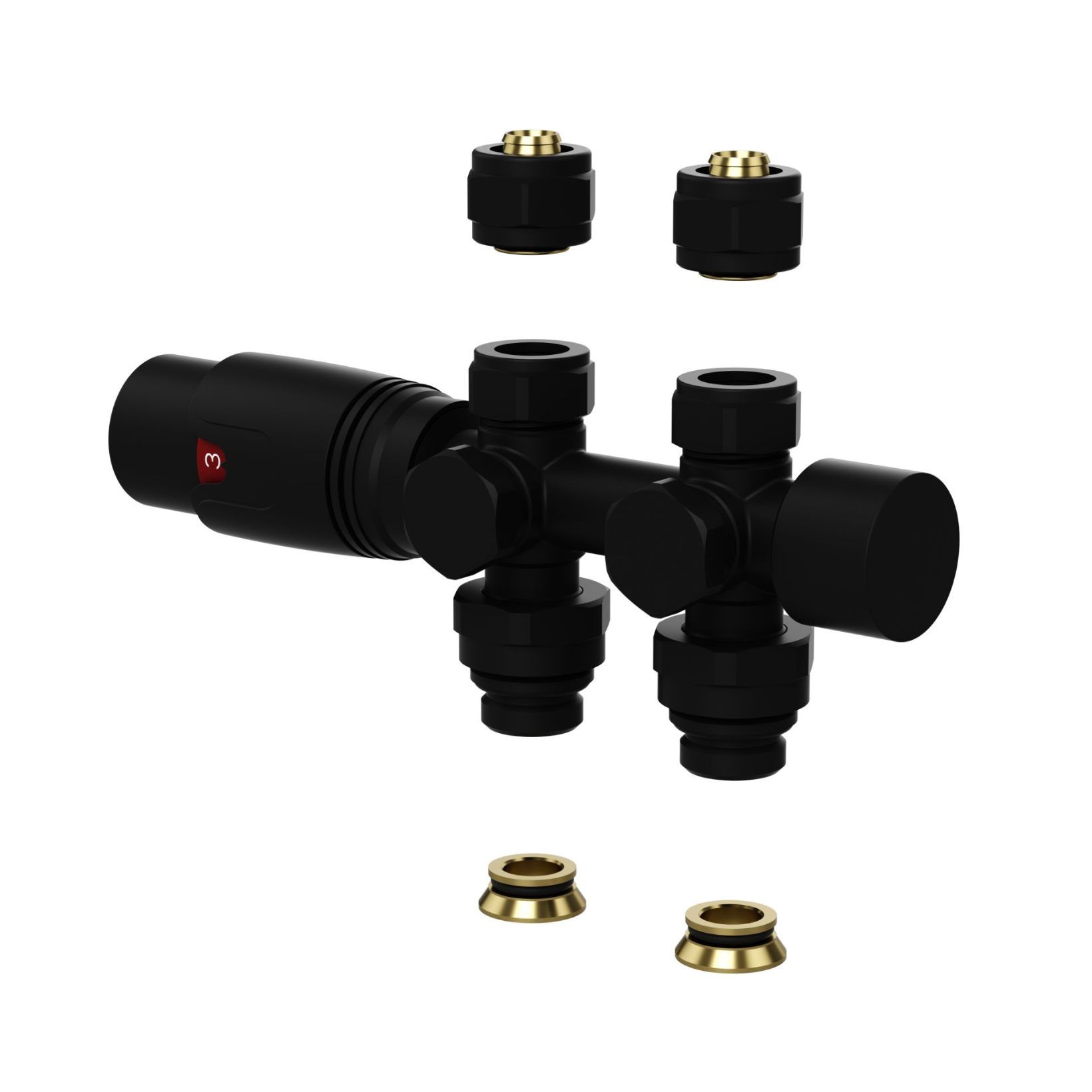 BELRAD Thermostatische Radiatorkraan – Muur- en Vloeraansluiting – 1/2MX16/2 M30 Secundaire afbeelding