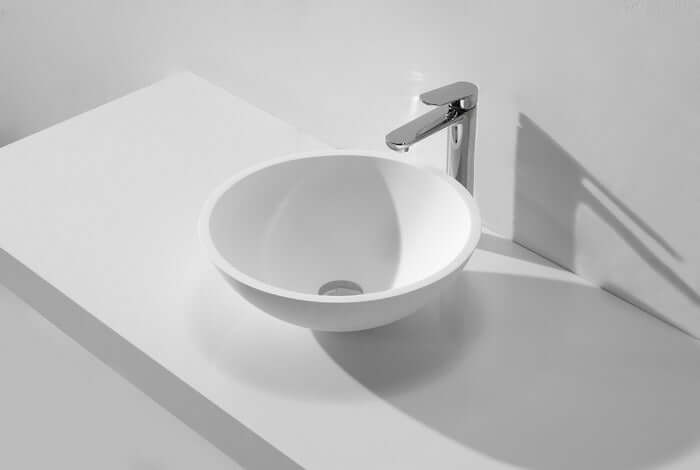 Opzetmontage Solid Surface Fontein Wiesbaden Rond 43X43X13 Cm Secundaire afbeelding
