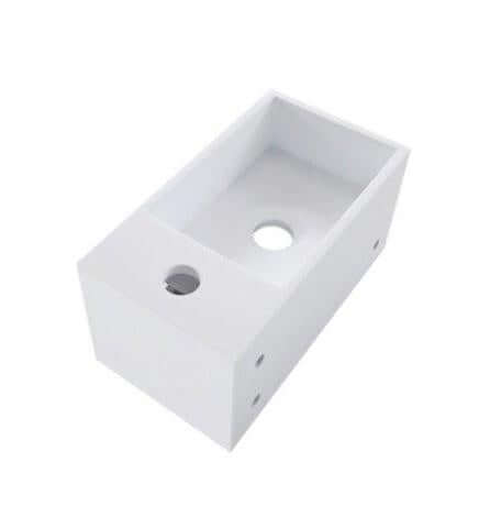 Solid Surface Fontein met Handdoekhouder Wiesbaden 35,6X20,3X15,9 Cm (Kraangat Links of Rechts)