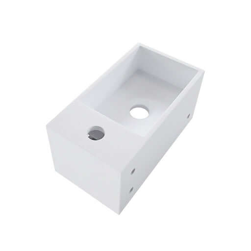 Solid Surface Fontein met Handdoekhouder Wiesbaden (Kraangat Rechts) 35,6X20,3X15,9 Cm