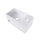 Solid Surface Fontein met Handdoekhouder Wiesbaden (Kraangat Rechts) 35,6X20,3X15,9 Cm
