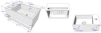 Solid Surface Fontein met Handdoekhouder Wiesbaden (Kraangat Links) 35,6X20,3X15,9 Cm