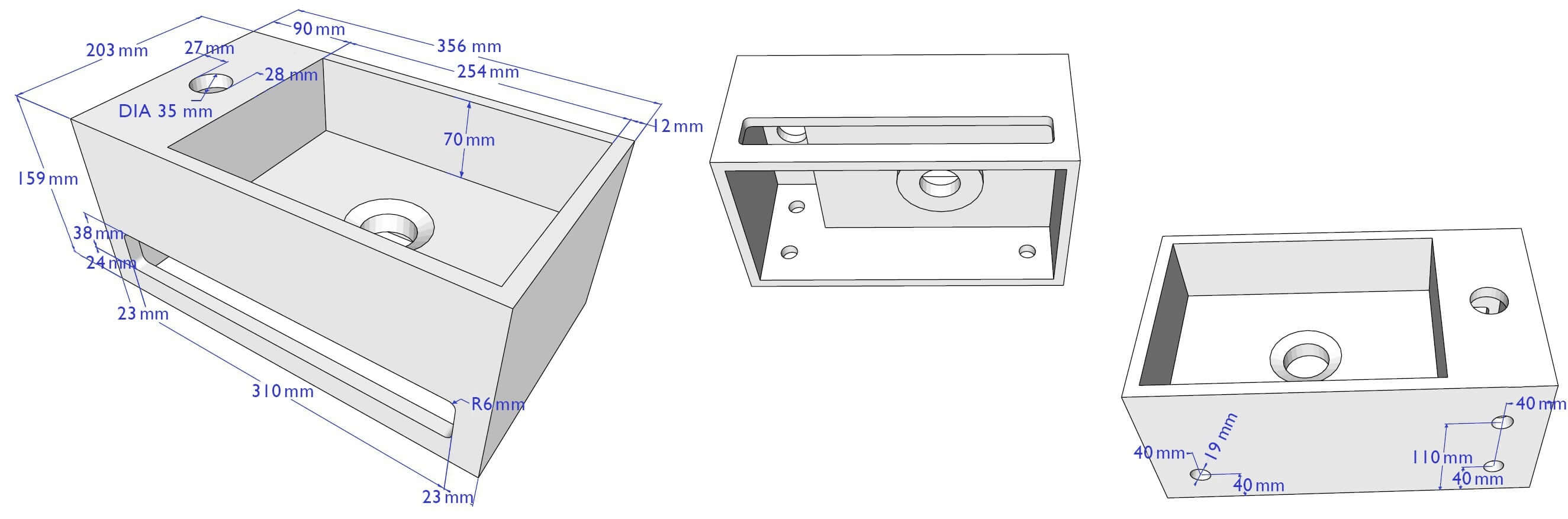 Solid Surface Fontein met Handdoekhouder Wiesbaden (Kraangat Links) 35,6X20,3X15,9 Cm