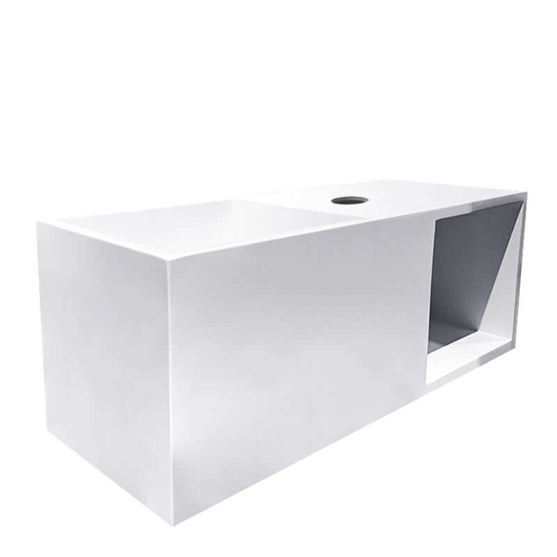 Julia Fountain Wiesbaden 54X20X20Cm met Nis in Solid Surface, Mat Wit Secundaire afbeelding