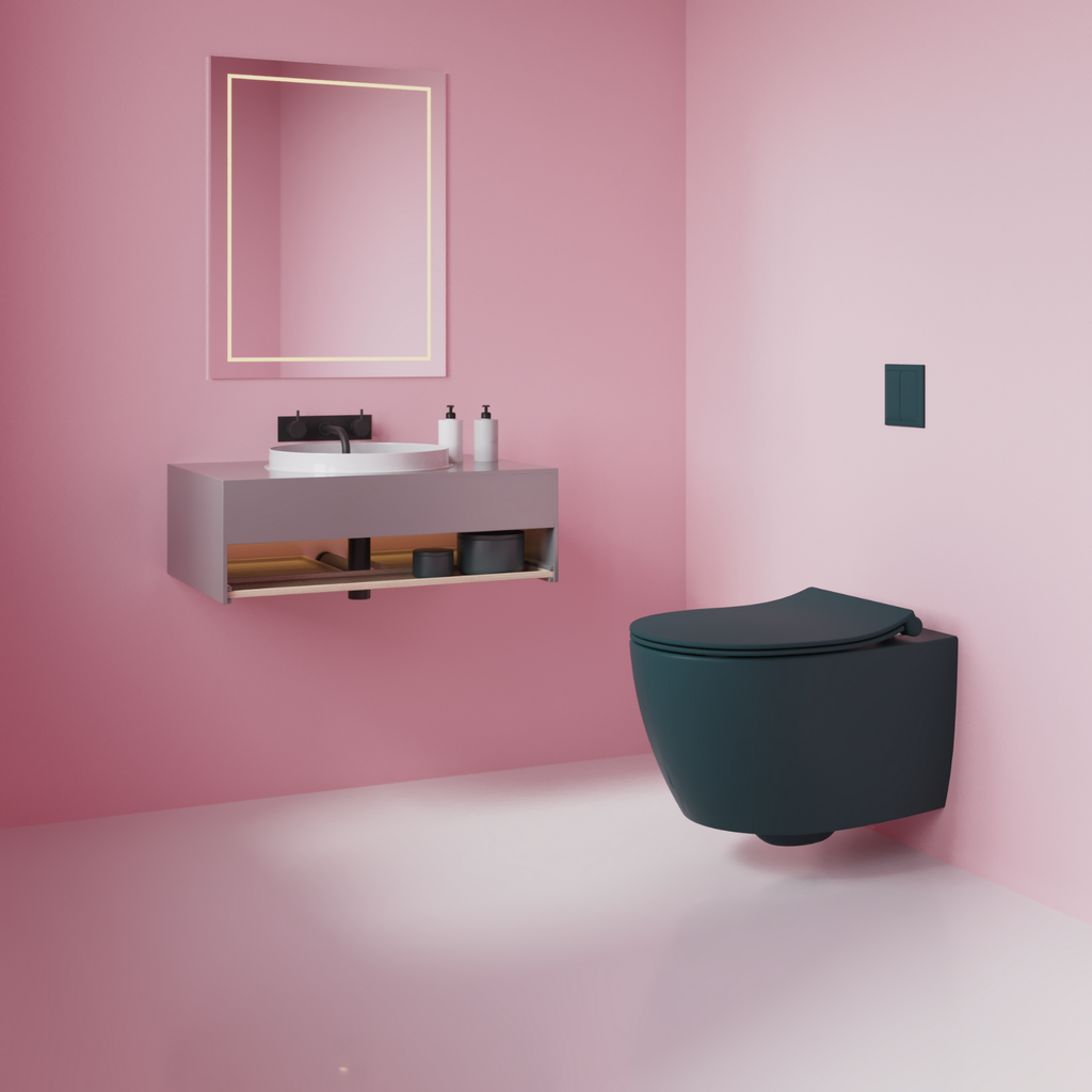 Isvea Sentimenti Hangtoilet - Petrolgroen