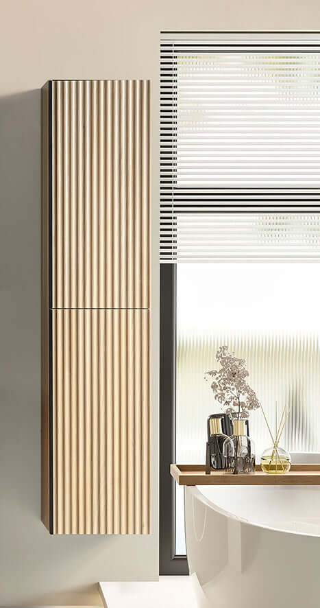 Ribbella kolomkast met 2 deuren 160 x 36 x 30 cm naturel eik Secundaire afbeelding