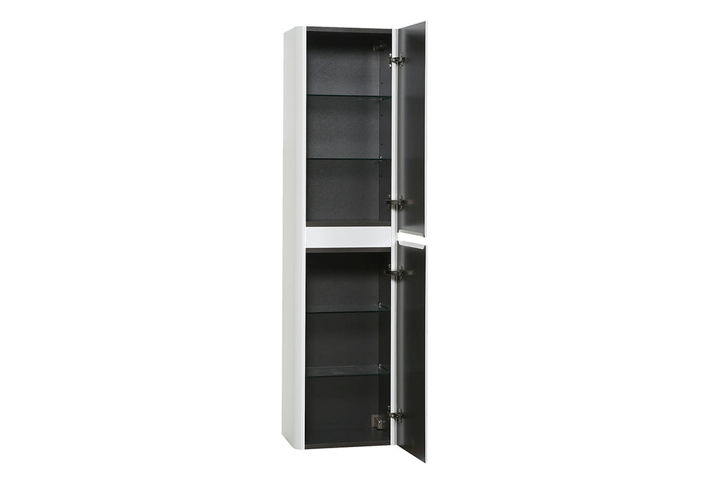 Novira kolomkast afgeronde hoeken 160 x 40 x 35 cm mat wit