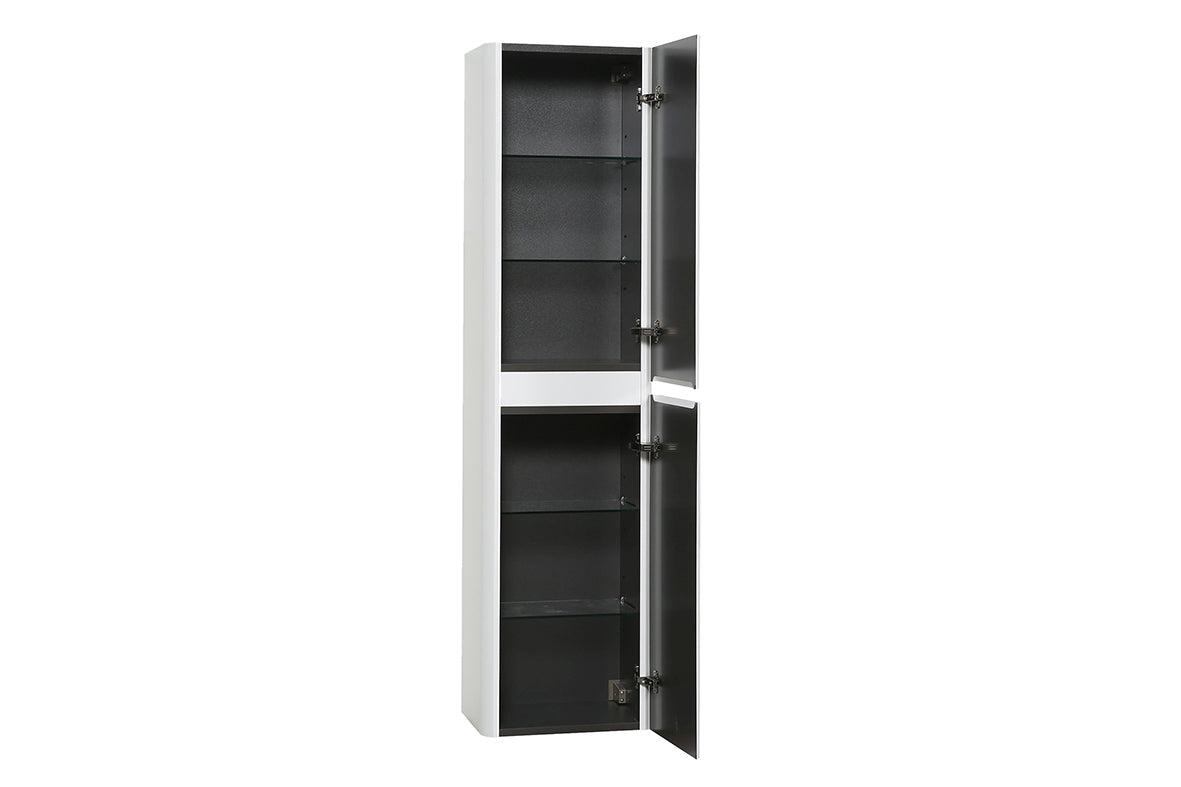 Novira kolomkast afgeronde hoeken 160 x 40 x 35 cm mat wit
