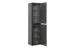 Novira kolomkast afgeronde hoeken 160 x 40 x 35 cm mat zwart
