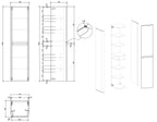 Novira kolomkast afgeronde hoeken 160 x 40 x 35 cm mat zand