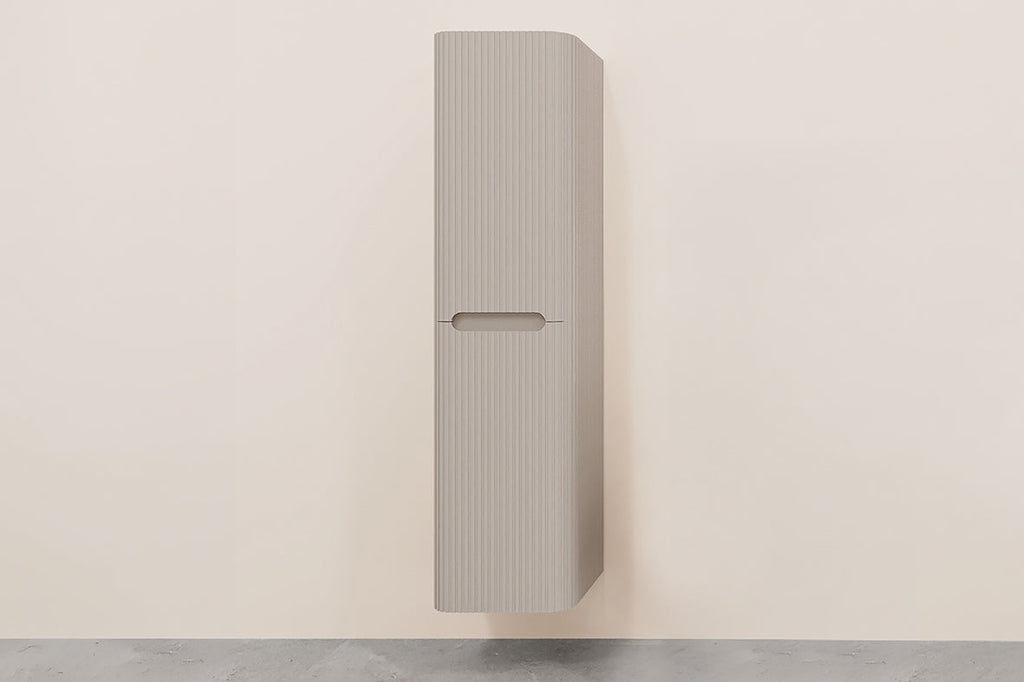 Sulora kolomkast afgeronde hoeken geribbeld 160 x 40 x 35 cm mat beige