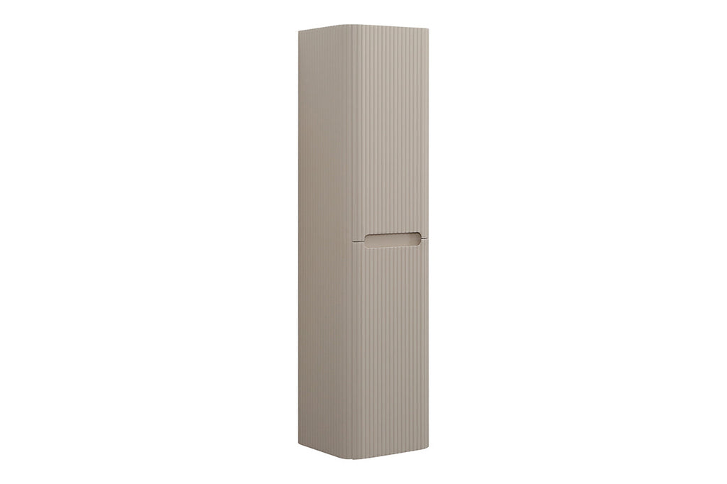 Sulora kolomkast afgeronde hoeken geribbeld 160 x 40 x 35 cm mat beige