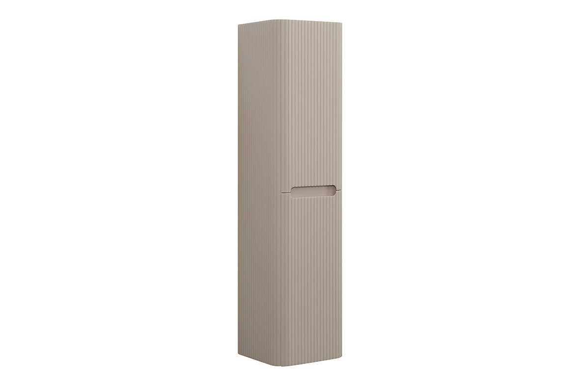 Sulora kolomkast afgeronde hoeken geribbeld 160 x 40 x 35 cm mat beige