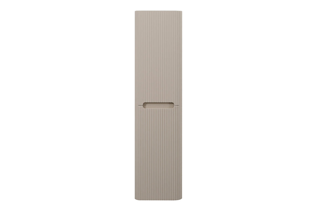 Sulora kolomkast afgeronde hoeken geribbeld 160 x 40 x 35 cm mat beige