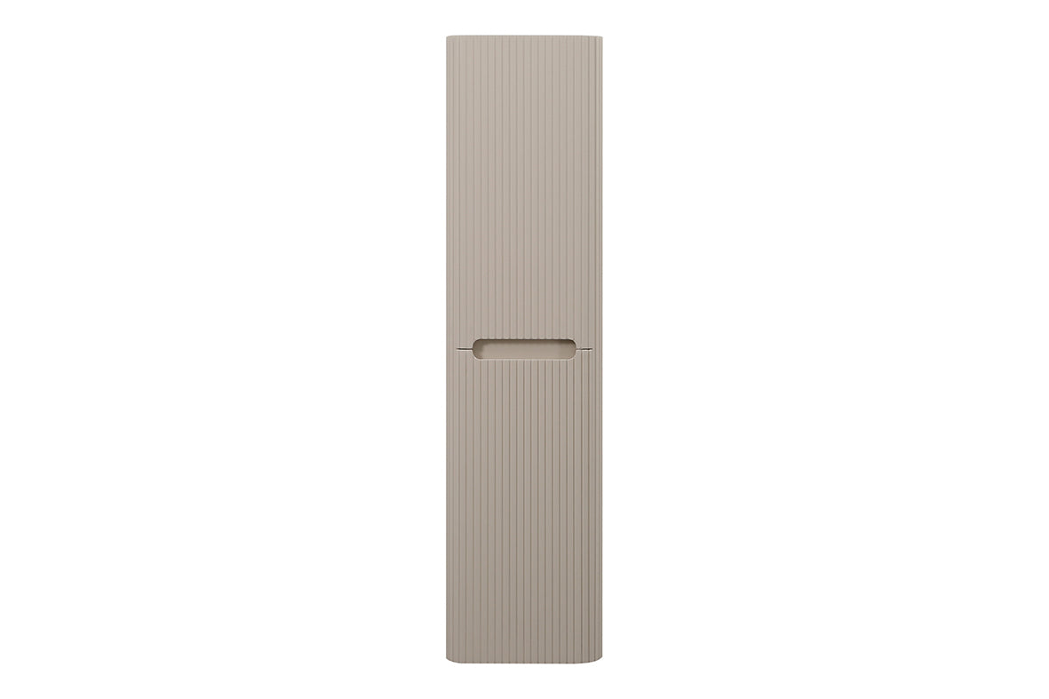 Sulora kolomkast afgeronde hoeken geribbeld 160 x 40 x 35 cm mat beige