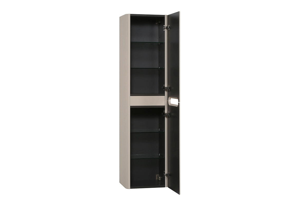 Sulora kolomkast afgeronde hoeken geribbeld 160 x 40 x 35 cm mat beige
