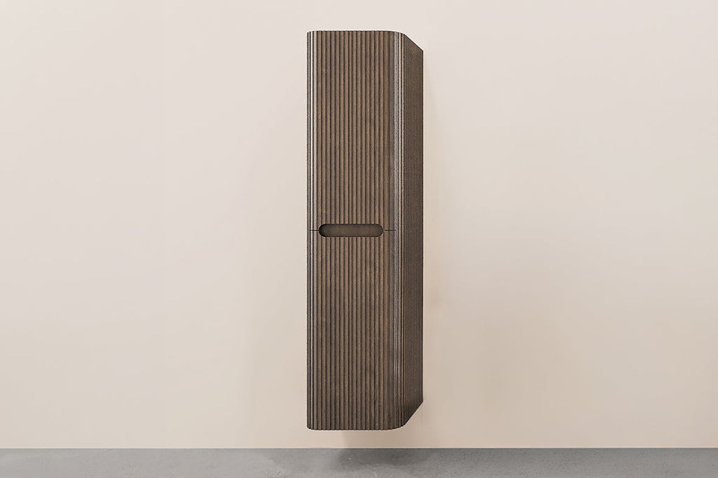 Sulora kolomkast afgeronde hoeken geribbeld 160 x 40 x 35 cm bruin eiken