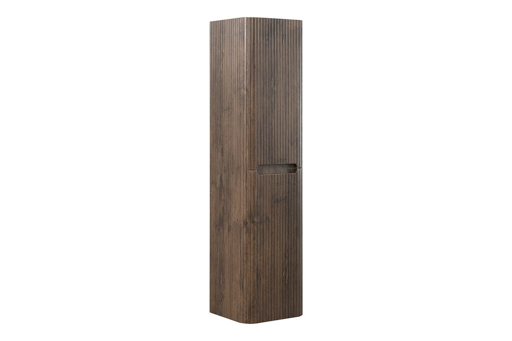 Sulora kolomkast afgeronde hoeken geribbeld 160 x 40 x 35 cm bruin eiken