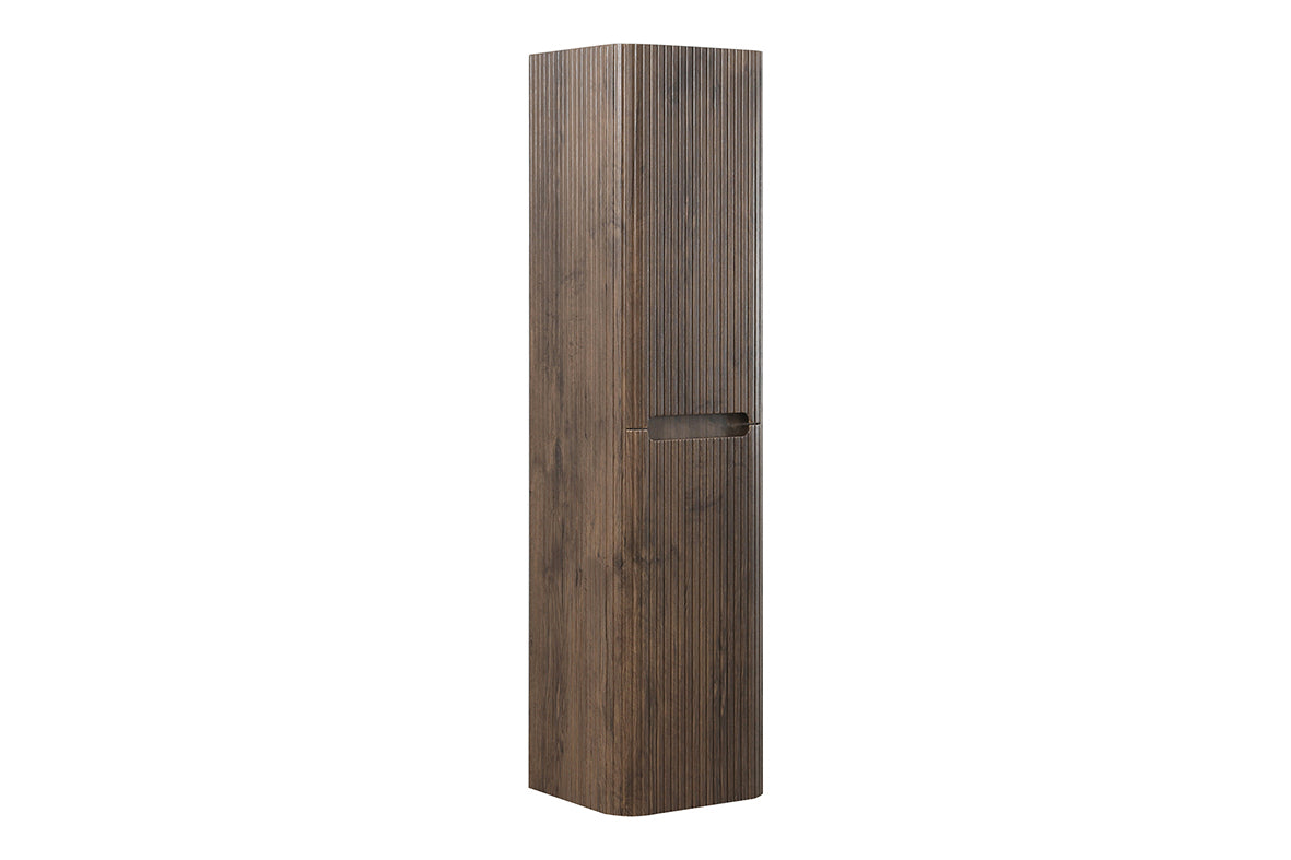 Sulora kolomkast afgeronde hoeken geribbeld 160 x 40 x 35 cm bruin eiken