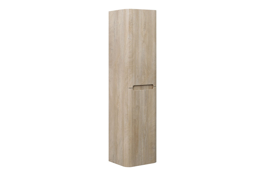 Sulora kolomkast afgeronde hoeken geribbeld 160 x 40 x 35 cm licht eiken