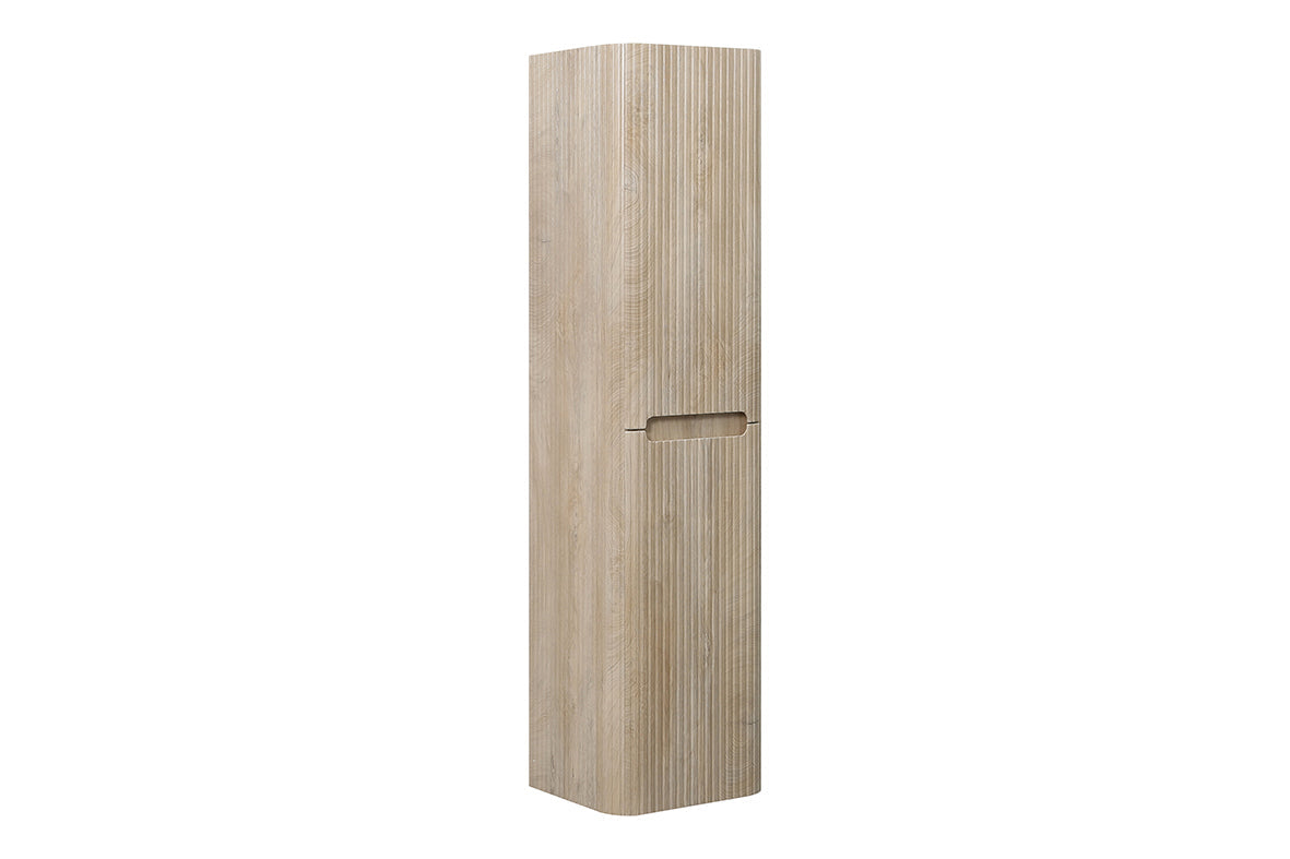 Sulora kolomkast afgeronde hoeken geribbeld 160 x 40 x 35 cm licht eiken