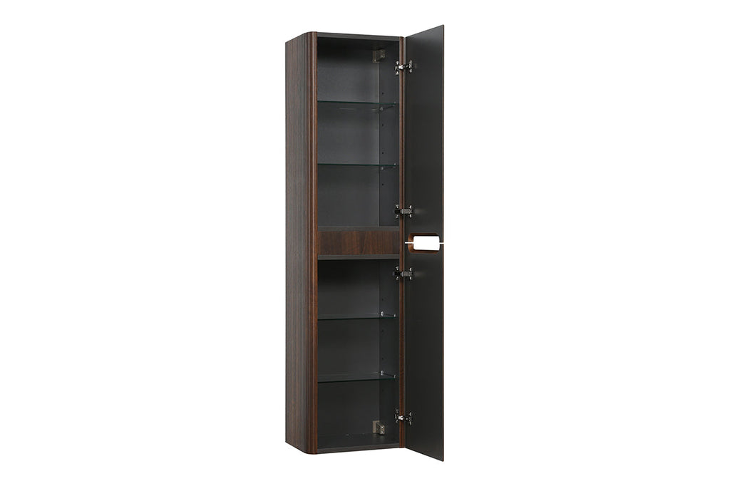 Sulora kolomkast afgeronde hoeken geribbeld 160 x 40 x 35 cm walnoot
