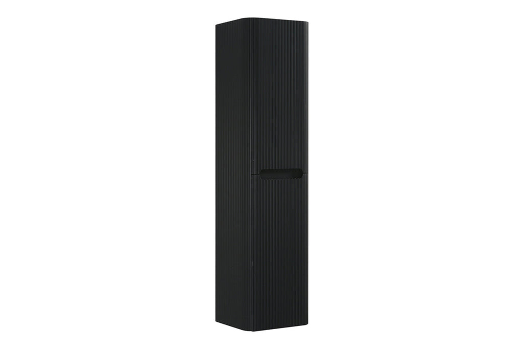 Sulora kolomkast afgeronde hoeken geribbeld 160 x 40 x 35 cm mat zwart