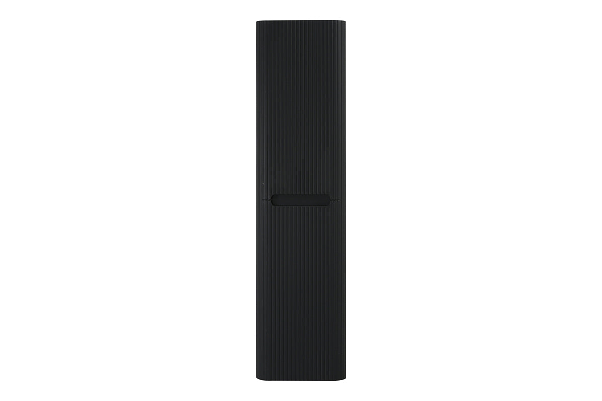 Sulora kolomkast afgeronde hoeken geribbeld 160 x 40 x 35 cm mat zwart