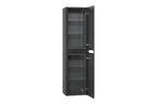 Sulora kolomkast afgeronde hoeken geribbeld 160 x 40 x 35 cm mat zwart