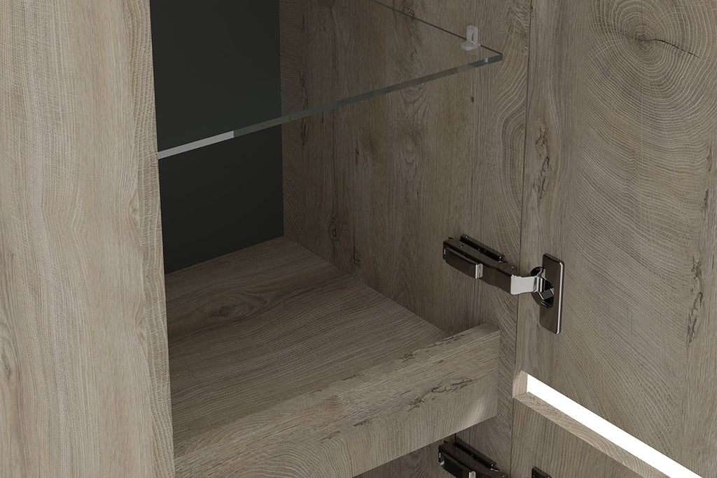 Alvara kolomkast 160x35x35 cm grijs eiken