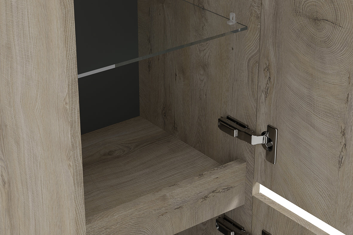 Alvara kolomkast 160x35x35 cm grijs eiken