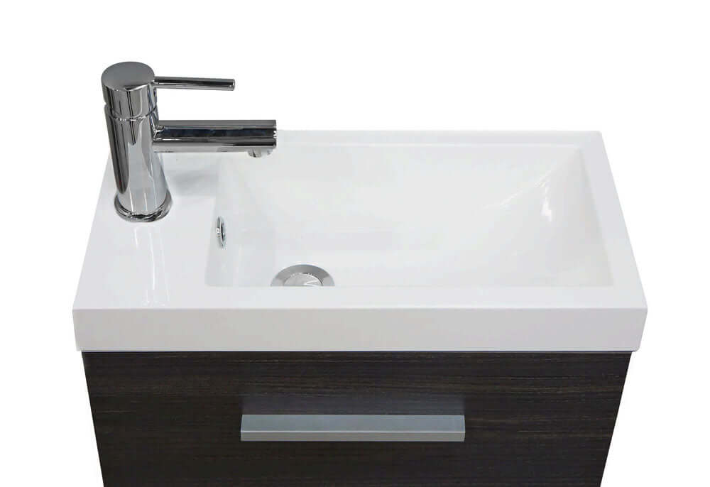 Emma fonteinkastje + wastafel 50 x 25 x 50 cm houtnerf grijs Secundaire afbeelding