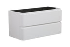 Novira onderkast afgeronde hoeken met 2 laden 1 uitsparing 80 x 48 cm mat wit