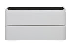 Novira onderkast afgeronde hoeken met 2 laden 1 uitsparing 80 x 48 cm mat wit