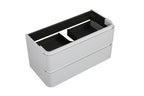 Novira onderkast afgeronde hoeken met 2 laden 1 uitsparing 120 x 48 cm mat wit