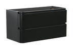 Novira onderkast afgeronde hoeken met 2 laden 1 uitsparing 120 x 48 cm mat zwart