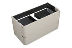 Novira onderkast afgeronde hoeken met 2 laden 1 uitsparing 100 x 48 cm mat zand