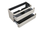 Novira onderkast afgeronde hoeken met 2 laden 1 uitsparing 120 x 48 cm mat zand